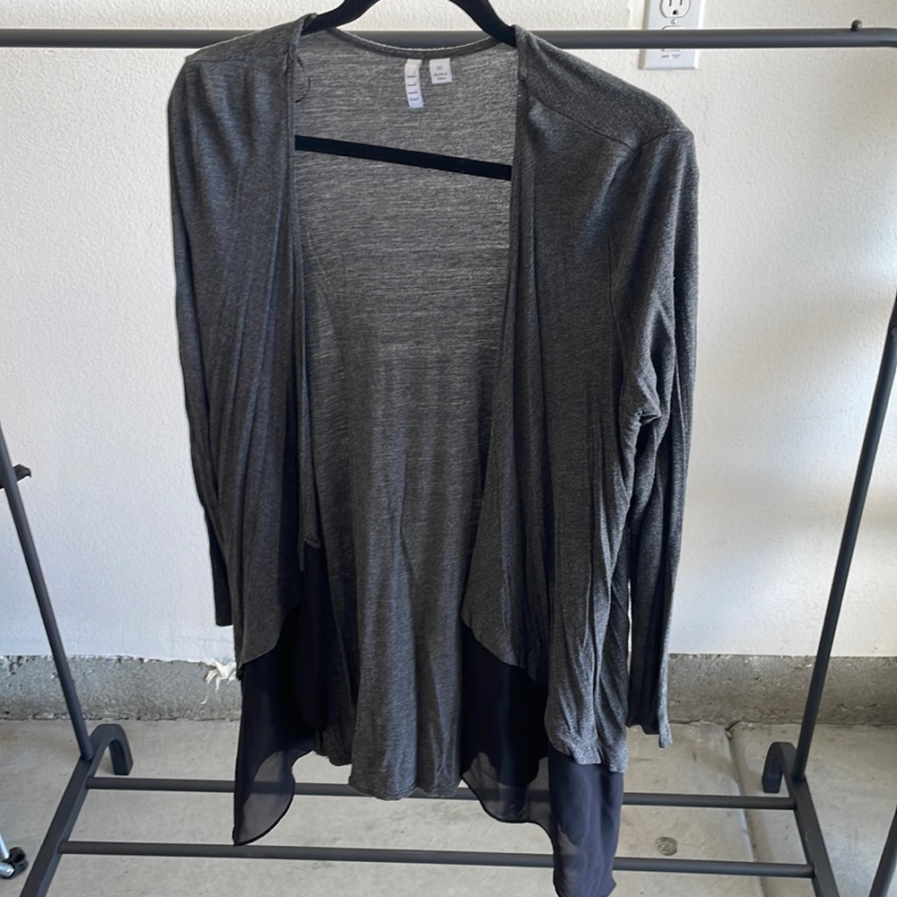 Grey and black women’s cardigan